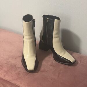 Two-Tone Black&White GB Ankle Boots, size 8.5W. Only worn twice.